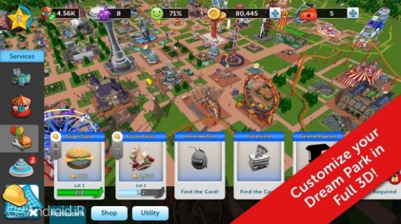دانلود RollerCoaster Tycoon Touch 2.6.4 بازی شبیه سازی شهر بازی جدید اندروید ! 
